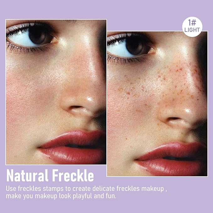 Freckles Stamp Pen, Resistant Faux Liquid Freckle Makeup, Waterproof Sweatproof Quick Dry Long Lasting, Natural Lifelike Sunkissed Matte Finish Fake Freckle Pen-LIGHT-Velvo Beauty