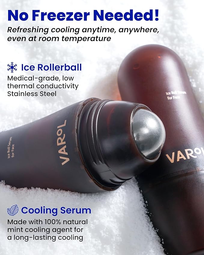 Ice Roll Serum | Cooling & Hydrating Roll-On Serum for Face, Puffy Eyes, Bakuchiol & Collagen for Firming & Lifting, Facial Roller for Depuffing, Under Eye Bag Treatment | Korean Skin Care-Velvo Beauty