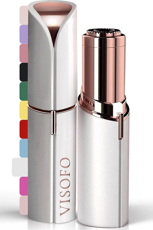 Flawless Facial Hair Removal for Women - Electric Razor Device, Small Dermaplaning Remover Tools Finishing Epilator Trimmer Face Dermaplane Shavers Beauty Gadgets Accessories by VISOFO (Coral)-Velvo Beauty