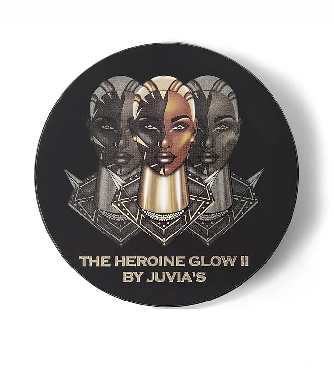 Juvia's Place Highlighter Heroine Glow II - Highlighter Powder, Baked Highlighter, Shimmer Highlighter Makeup, Long-Wearing & Illuminating Cheek Highlighter - Suitable for all skin tones-Velvo Beauty