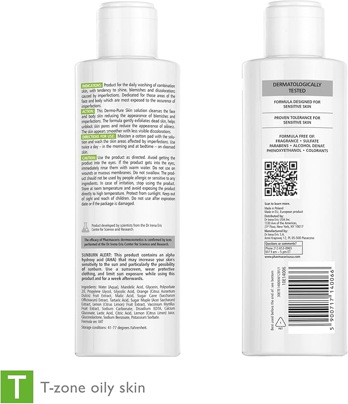 Face & Body Breakout Solution - 3% Mandelic Acid Helps Clarify Blemish & Acne Prone Skin, Face, Back & Chest Pimples Exfoliating & Clearing Treatment, SEBO-ALMOND-CLARIS, 6.42 fl oz-Velvo Beauty
