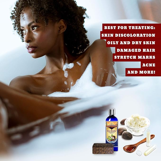 Organic, Anti-Bacterial OSE DUDU LIQUID BLACK SOAP GEL 1 LB (16 oz) Acne Eczema Dry Skin Psoriasis Scar Removal Face and Body Wash Skin Care (GHANA)-Velvo Beauty