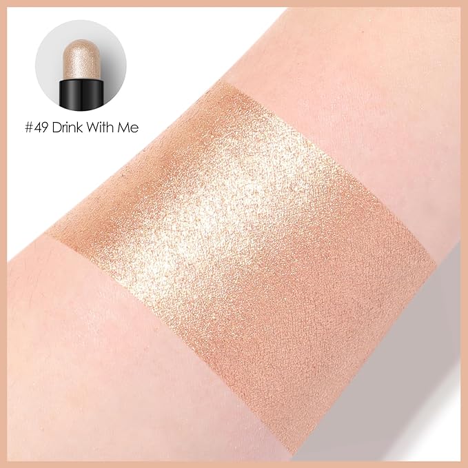 FOCALLURE Shimmer and Matte Cream Eyeshadow Stick,Smooth Brilliant Eye Brightener Pencil for Women,Long Lasting Waterproof Eye Shadow and Liners Makeup,Drink With Me-Velvo Beauty