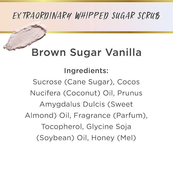 LALICIOUS Brown Sugar Vanilla Sugar Scrub, Exfoliating Body Scrub, Moisturizing Extraordinary Whipped Body Exfoliator, Gentle Exfoliating Body Scrubber Exfoliator for Radiant Skin, No Parabens - 16oz-Velvo Beauty