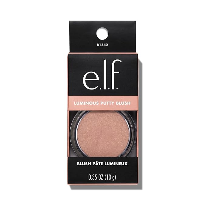 e.l.f. Luminous Putty Blush, Putty-to-Powder, Buildable Blush With A Subtle Shimmer Finish, Highly Pigmented & Creamy, Vegan & Cruelty-Free, Maui-Velvo Beauty