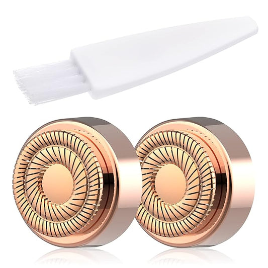 Facial Hair Remover Replacement Heads: Compatible with Finishing Touch Flawless Facial Hair Removal Tool for Women As Seen On TV 18K Gold-Plated Rose Gold (Generation 2 2pack)-Velvo Beauty