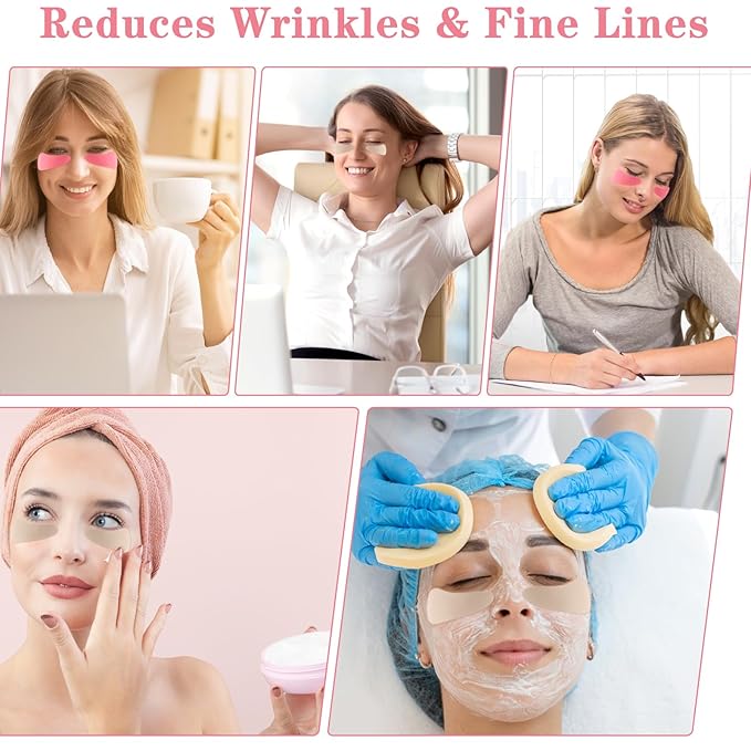 Under Eye Patches, 4 Pairs Reusable Under Eye Patches, Eye Patches for Puffy Eyes, with Metal Eye Cream Applicator, Eye Mask Silicone Eye Patches for Lifting Effect & Minimize Fine Lines & Wrinkles-Velvo Beauty