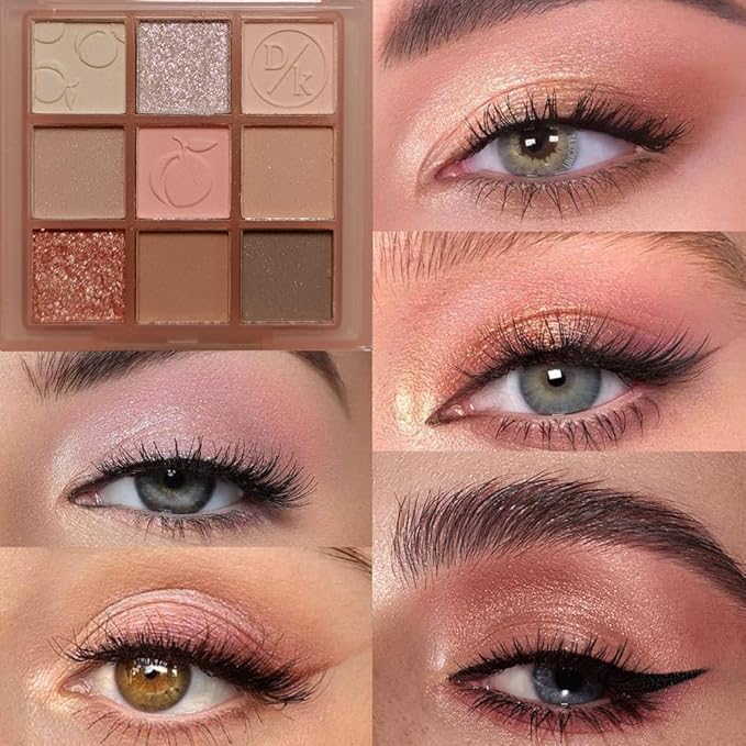 Eyeshadow Palette Makeup- 9 Colors Rose Gold Dark Brown Colorful Eyeshadow Palette Matte Shimmer Korean Natural Eye Shadow palettes Highly Pigmented Naturing-Looking Long Lasting (14#)-Velvo Beauty