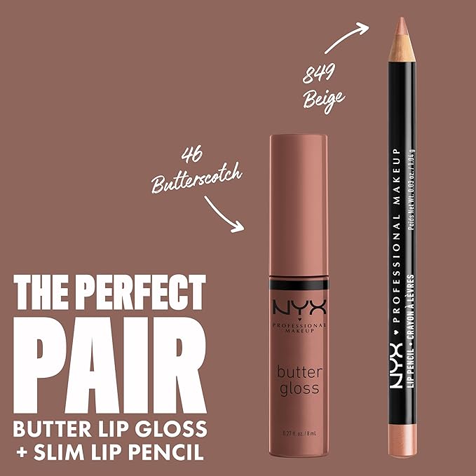 NYX PROFESSIONAL MAKEUP Butter Gloss Brown Sugar, Non-Sticky Lip Gloss - Butterscotch (Neutral Light Brown)-Velvo Beauty