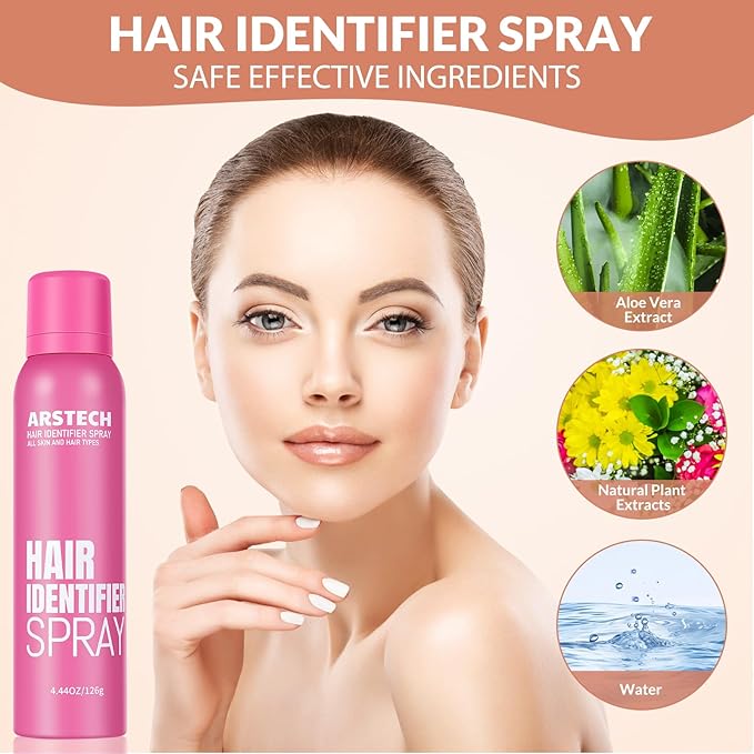 Hair Identifier Spray for Face Shaving Dermaplaning Tool 4 Pack Skin Body Dermaplaning Spray for Women with 16 Face Razor for Face Shaver Hair Removal Kit Excess Hair Dermaplane Razor for Women Face-Velvo Beauty
