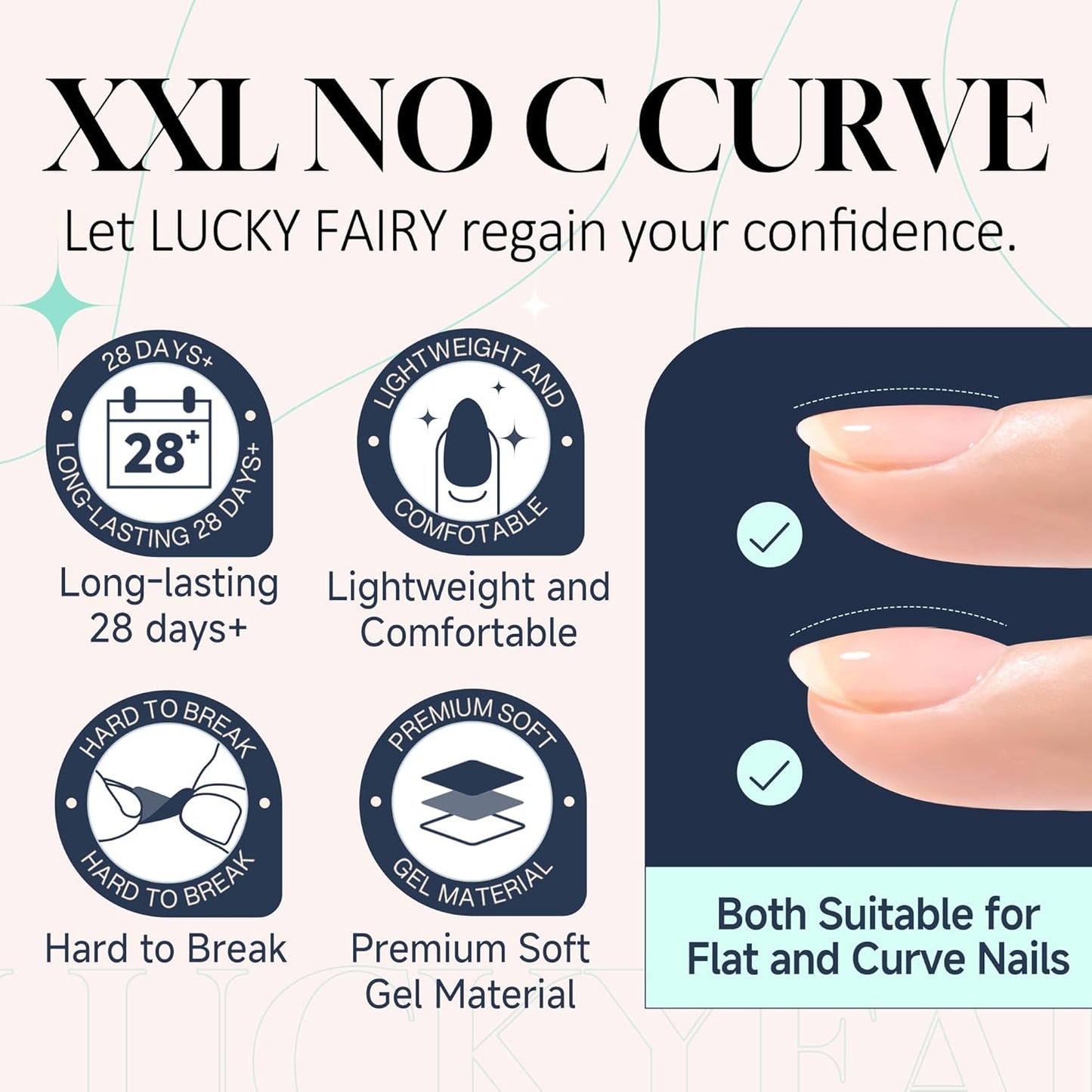 XXL Nail Tips Square 504 Pcs 12 Sizes - No C Curve Flat Square Nail Tips Clear 2XL Full Cover Tapered Gel Acrylic Fake Nails Gelly Tips for Nail Extension Nail Art-Velvo Beauty