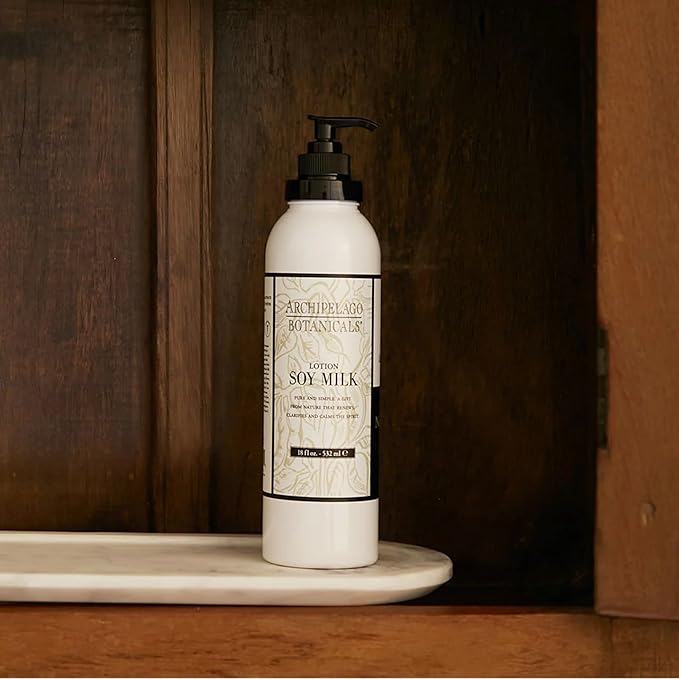 Archipelago Botanicals Soy Milk Lotion for Rehydration and Regeneration, Soy Body Lotion and Moisturizer for Dry or Sensitive Skin, Paraben-Free, Phthalate-Free, 18 oz-Velvo Beauty