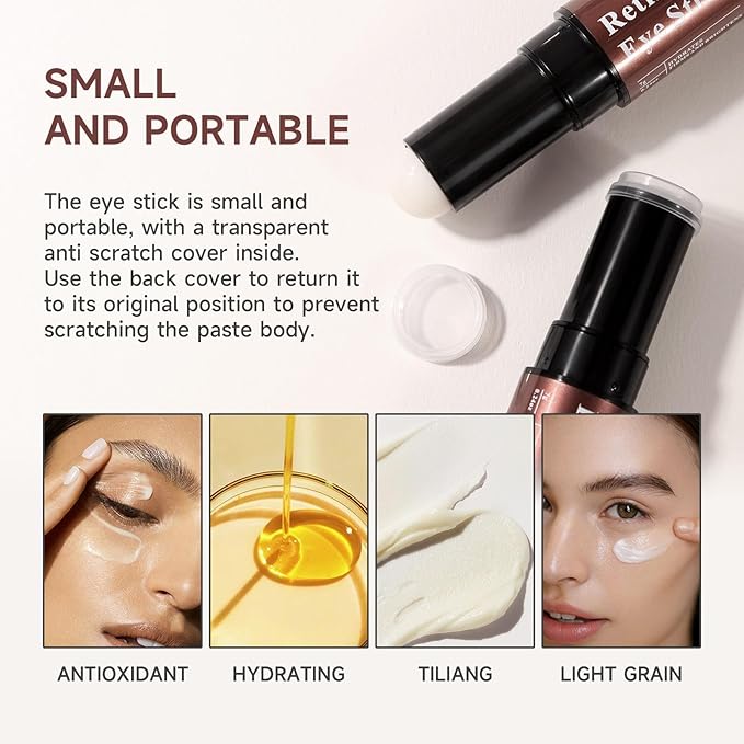 Retinol Eye Stick Retinol Eye Cream for Dark Circles and Puffiness Under Eye Cream Anti Aging Hydrates Moisturises Reduces Fine Lines Rejuvenates Skin-Velvo Beauty