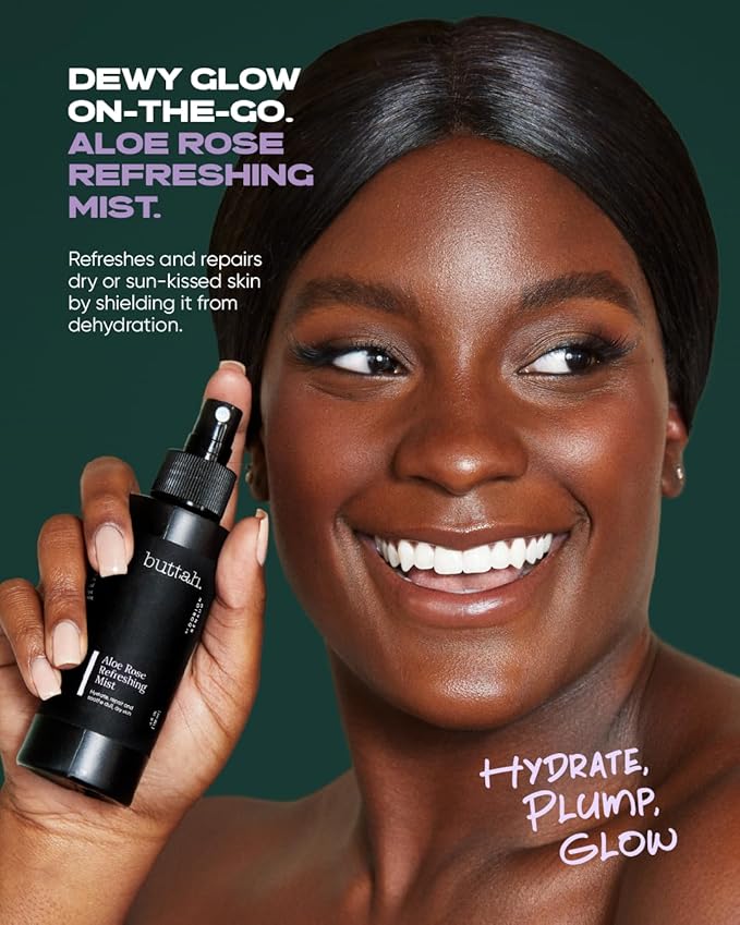 Buttah Skin by Dorion Renaud Aloe Rose Refreshing Mist 4oz - Hydrating Rose Water Face Spray - Refreshing Aloe Facial Mist - Naturally Based Skin Care for Men & Women - Black-Owned Skincare-Velvo Beauty