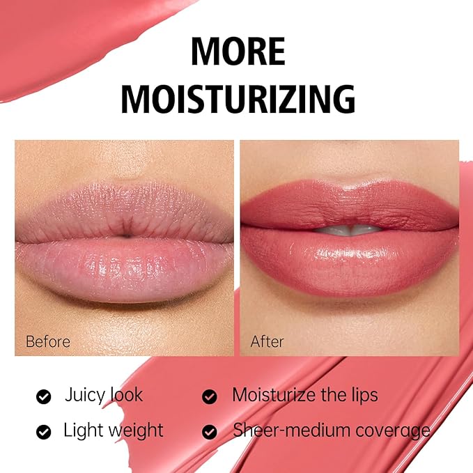 MAKI YIKA Moisture Dark Berry Lipstick for Women Hydrate Lip Gloss for Dry Cracked Lips Weightless Glossy Lip Color Juicy Finish,M039 Blush Berry-Velvo Beauty
