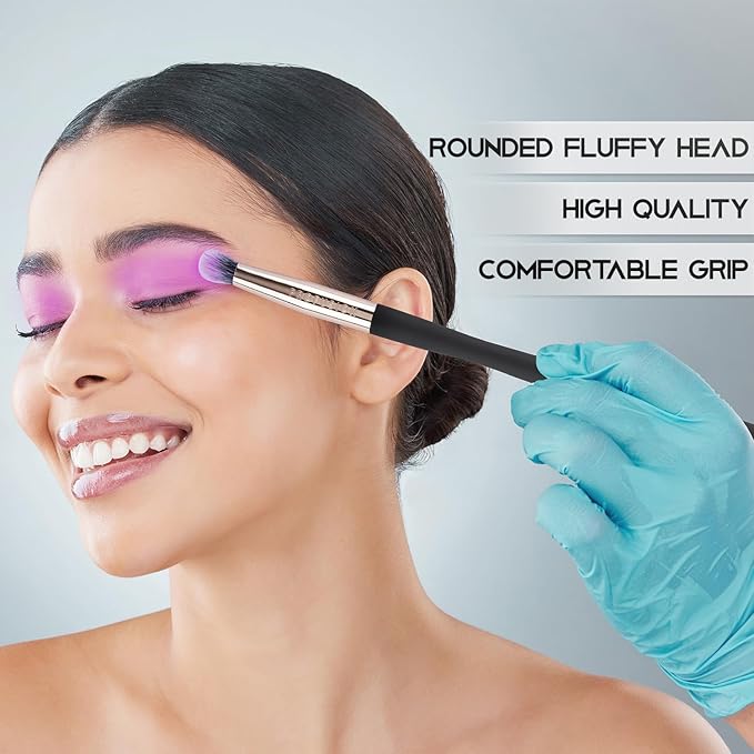 Profusion Cosmetics Small Pointed Precision Synthetic Eyeshadow Brush Pigments and Glitter Eye Concealer Tapered Bristles for Blended Crease and Eyeliner Smudger Quality Brush-Velvo Beauty