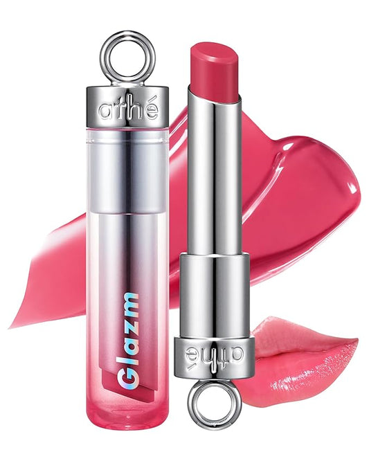 ATHE Glazm Lipbalm Stick - Vegan Glow Korean Lip Balm - Plumping, Volumizing & Highly Pigmented Lipstick - Soft Melting, Buildable Formula - Plant-Derived, Cruelty-Free, 0.12oz. (05 Pinkstan)-Velvo Beauty