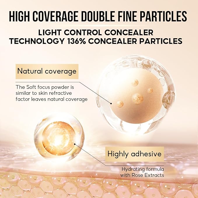 Hydrating Concealer - Full Coverage Matte Finish, 16H Long Lasting Corrects Dark Circles, Redness, Blemishes, 02 Nude-Velvo Beauty