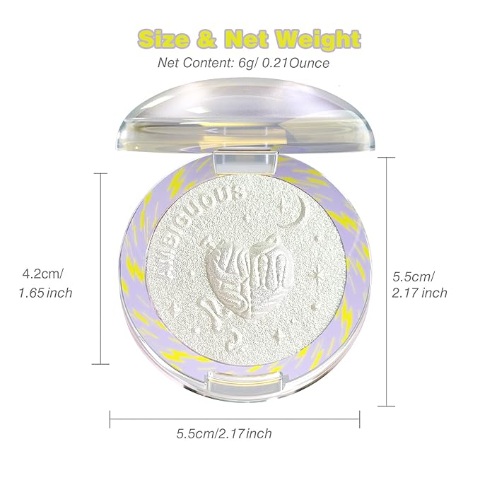 Glitter Sparkly Face Highlighter Makeup Palette Shimmer Radiant Glow Illuminator Iluminadores de Maquillaje 6g (01 Diamond Shine)-Velvo Beauty