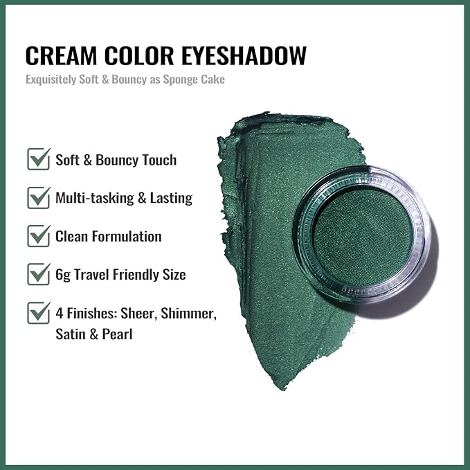 Oulac Shimmer Cream Eyeshadow also for Highlighter Blendable Eye Shadow Waterproof&Long Lasting with Moisturizing Formula Soft Shimmer Eye Make-up,Vegan & Cruelty-Free,6g P07-Velvo Beauty