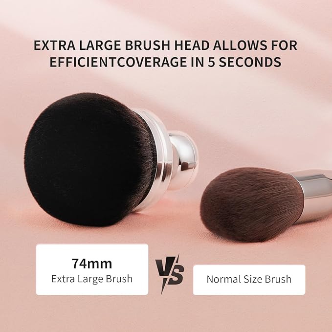 docolor Extra Large Body Makeup Brush For Self Tanner, 3 Inch Width Self Tanning Brush Kabuki Brush, Soft synthetic hair, for Foundation, self-tanners, bronzer, sun blocks, powder, For Face and Body-Velvo Beauty