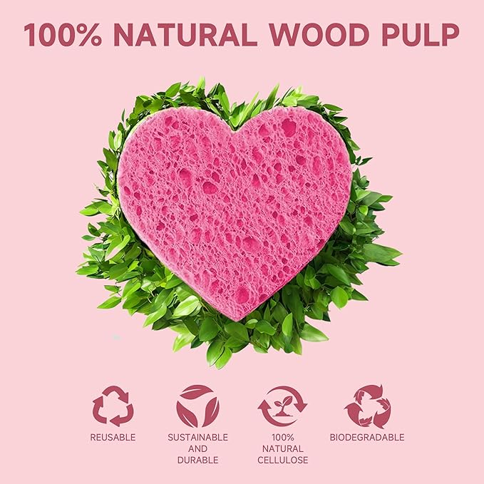 100 Count Compressed Pink Facial Sponges | 100% Natural Cellulose Eco-Friendly Makeup Sponges for Gentle Cleansing, Exfoliating & Stubborn Makeup Removal | Travel & Home Beauty Essentials for Women-Velvo Beauty