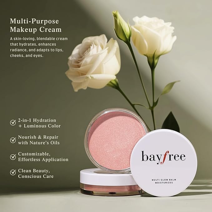 Multi Glow Balm, Cream Blush for Cheeks, Blush Balm Face Makeup, Radiant Finish, Hydrating, Creamy, Lightweight & Blendable Color, Face Makeup, 0.63 Oz (Romantic Tulips)-Velvo Beauty