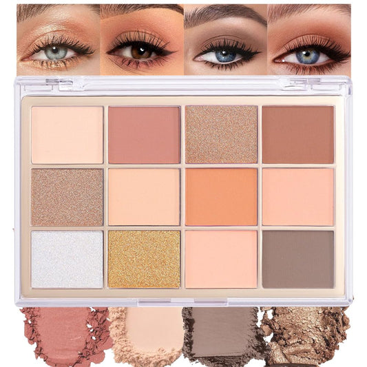 Nude Brown Maroon Bronze Eyeshadow Palette,Natural Neutral Soft Small Cream Eyeshadow Palette,Eye Shadow Palette Long Lasting Naturing-Looking Make Up Pallets for Women,Vegan-Velvo Beauty