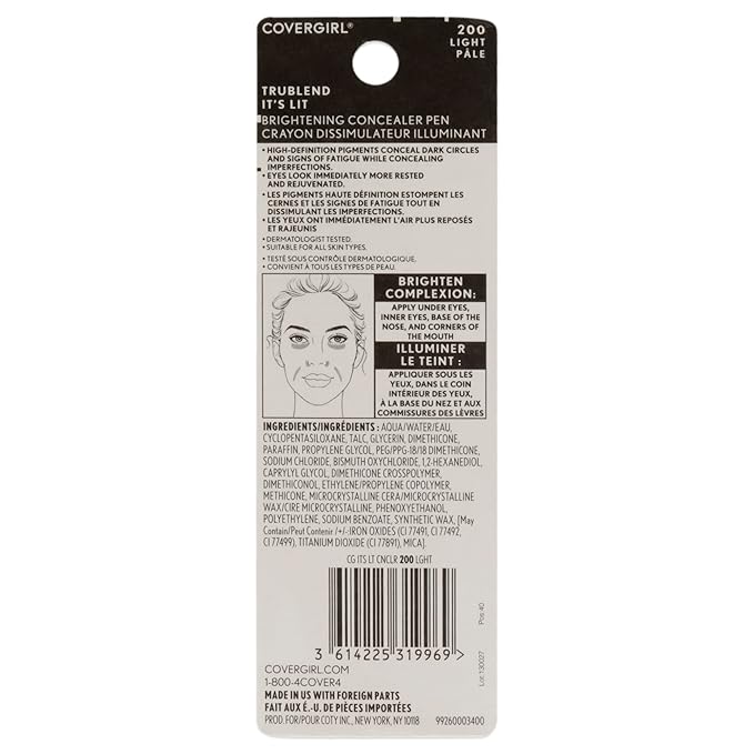 COVERGIRL Trublend It's Lit Concealer, Light L3-l7, 0.10 Ounce-Velvo Beauty
