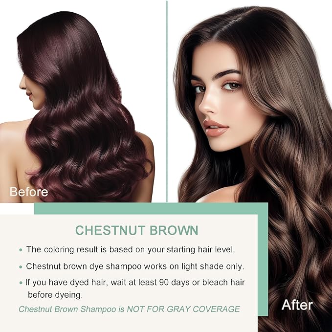 Brown Hair Dye Shampoo, Hair Color Shampoo for Women Men, Colors in Minutes, Champu para Canas, Easy to Use 16.90 Fl Oz-Velvo Beauty