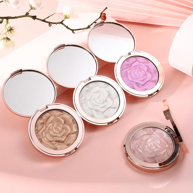 Highlighter Makeup, Cream Highlighter, Face Highlighter, Long Lasting Glitter Highlighter Makeup Palette - Purple Highlighter Makeup-Velvo Beauty