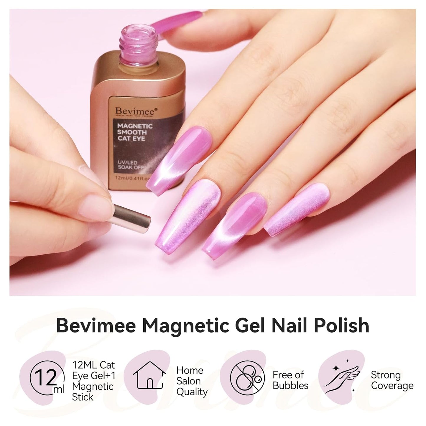 Cat Eye Gel Polish Moonlight 12ML, Magnetic Cateye Shiny Holographic Nail Polish for Nail Art 1PCS-Velvo Beauty