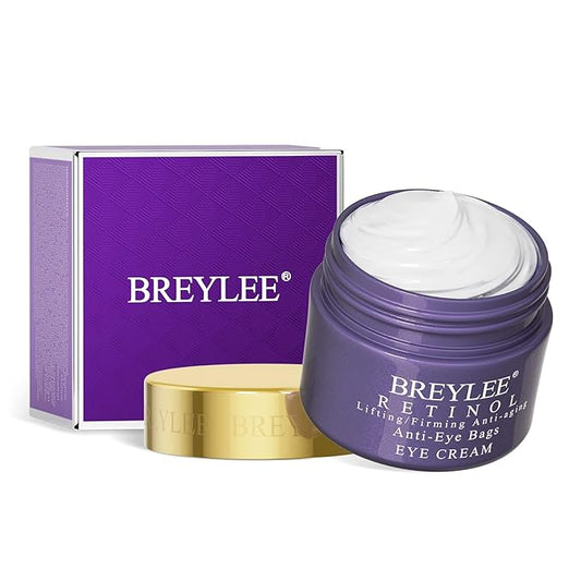 BREYLEE Retinol Eye Cream - Puffy Eyes and Dark Circles Treatments – Look Younger and Reduce Wrinkles and Fine Lines Undereye, Improve and Firm eye Skin - Pure Natural Material Extraction-Velvo Beauty