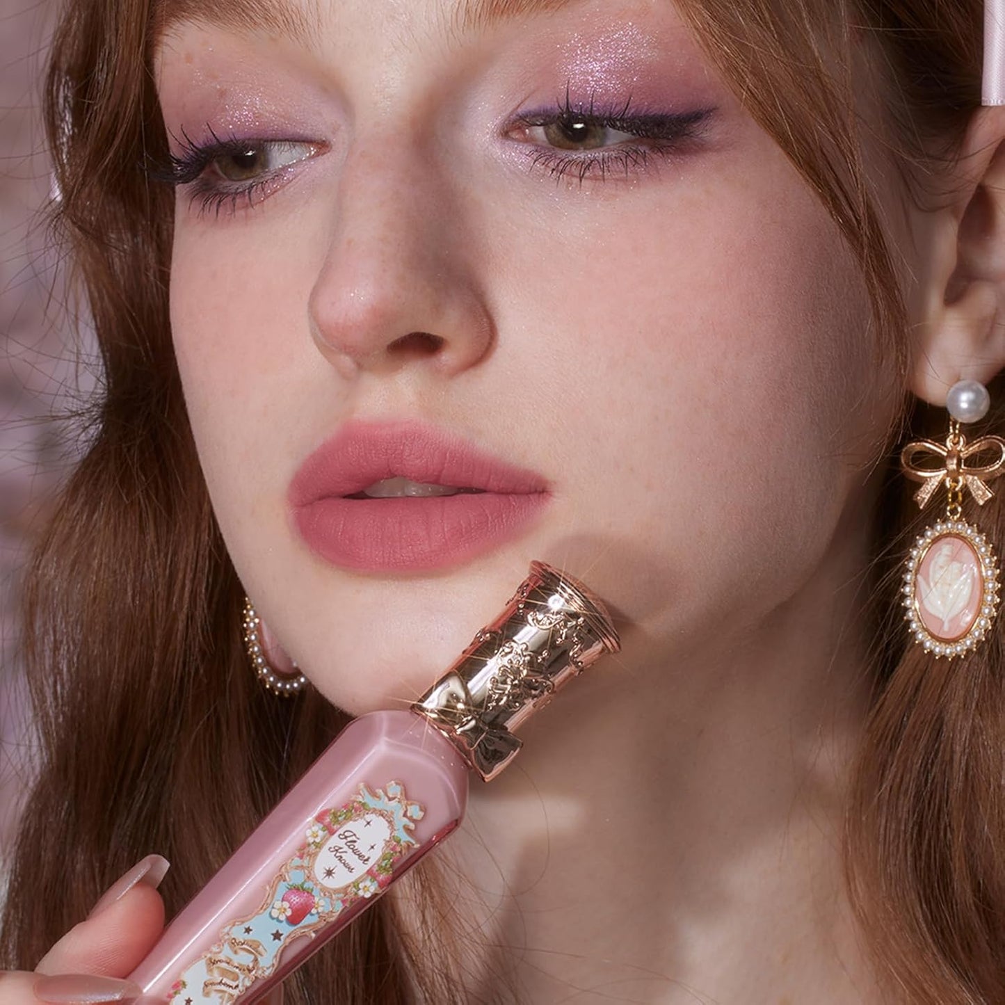 Flower Knows Strawberry Rococo Cloud Lip Cream,Velvety Matte Liquid Lipstick,Pink Lipstick,Long Lasting Lip Stain,Kiss-proof Blurred Lipstick for Girls&Women,0.12 Fl Oz(S04 Strawberry Moon)-Velvo Beauty