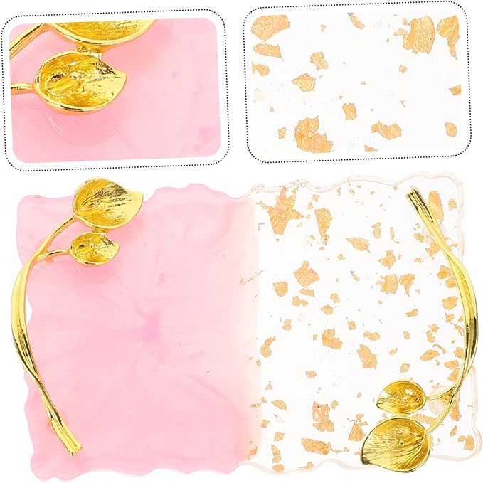 FOMIYES 2pcs Nail Palette Nail Art Gel Nail Art Palette Nail Tool Manicure Display Board Nail Polish Display Board Nail Color Palette Copper Plating Pink Makeup Mixing Plate Nail Art Plate-Velvo Beauty