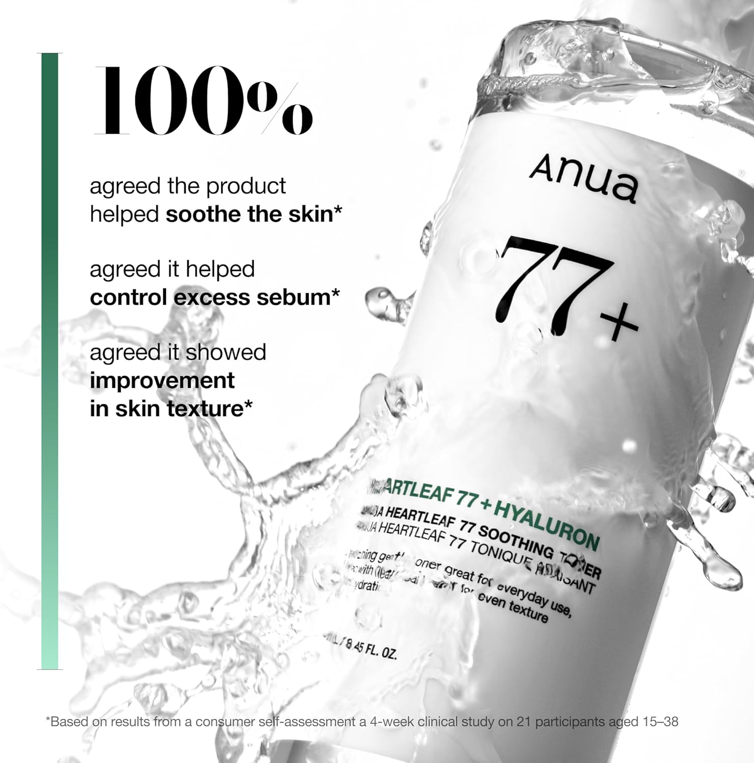 Anua Heartleaf 77 Soothing Toner I pH 5.5 Trouble Care, Calming Skin, Refreshing, Hydrating, Purifying, Cruelty Free, Vegan,(250ml / 8.45 fl.oz.)-Velvo Beauty