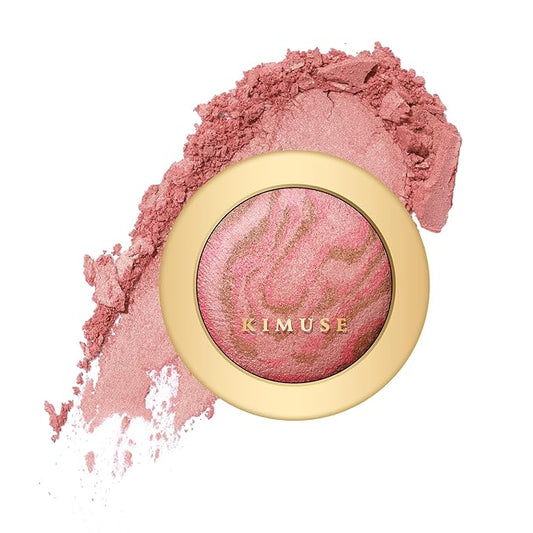 KIMUSE Baked Blush, Lighting Glow Marbleized Blush Powder Blush, Contour & Highlight Face for a Creamy Lightweight Natural Finish-Velvo Beauty