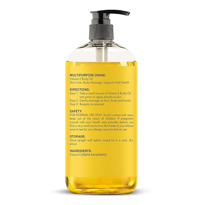 Majestic Pure Vitamin E Oil - 100% Pure & Natural, 20,000 IU | Premium Grade, Cold-Pressed and Tocopherol to Repair Dry, Damaged Skin| Moisturizing Skin, Hair and Scalp 8 Fl Oz-Velvo Beauty