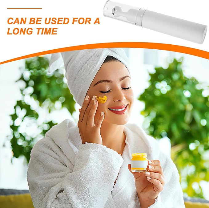 balacoo Creami Buttercream Essential Oil Eye Creams Refillable Cream Bottle Empty Roller Ball Applicator Eye Cream Applicator White Portable Acrylic Dispensing Bottle Travel-Velvo Beauty