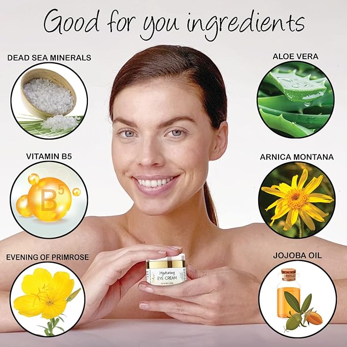 Deluvia Eye Cream Moisturizer, Under Eye and Around Eye Hydrating Eye Cream, Organic Aloe Vera, Vitamin E, Rosehip Seed Oil for Dry Skin and Wrinkles.(.5 Oz)-Velvo Beauty