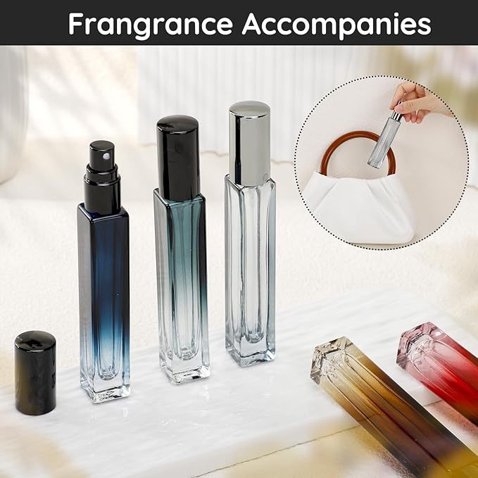 Segbeauty Glass Perfume Bottle Set, 5 Pack of 10ML Portable Perfume Travel Refillable, Empty Atomizer Sprayer for Perfume Cologne Dispenser, Travel Sample Bottles Perfume Making Kit with Refill Tool-Velvo Beauty