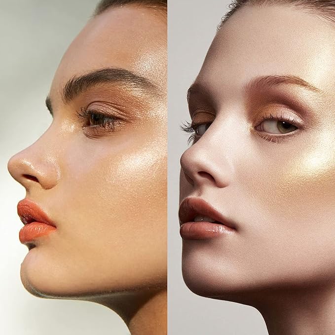 Highlighter Makeup Palette Shimmer Contour Palette Powder for Brighten Face Contour Gold Cheek Highlight Makeup, Long Lasting Highlighter Powder with Mirror for Illuminator Makeup (BEIGE GOLD)-Velvo Beauty