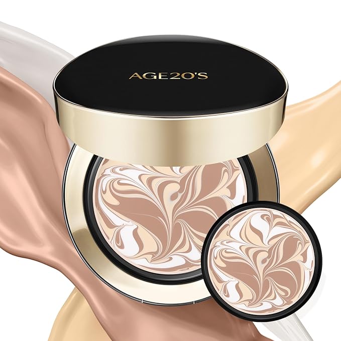 AGE20'S Signature Essence Pact SPF 50+ | Pack of 2 | 23W BEIGE | Cream Foundation, Dewy Finish, Natural Coverage | Korean Cushion Foundation-Velvo Beauty