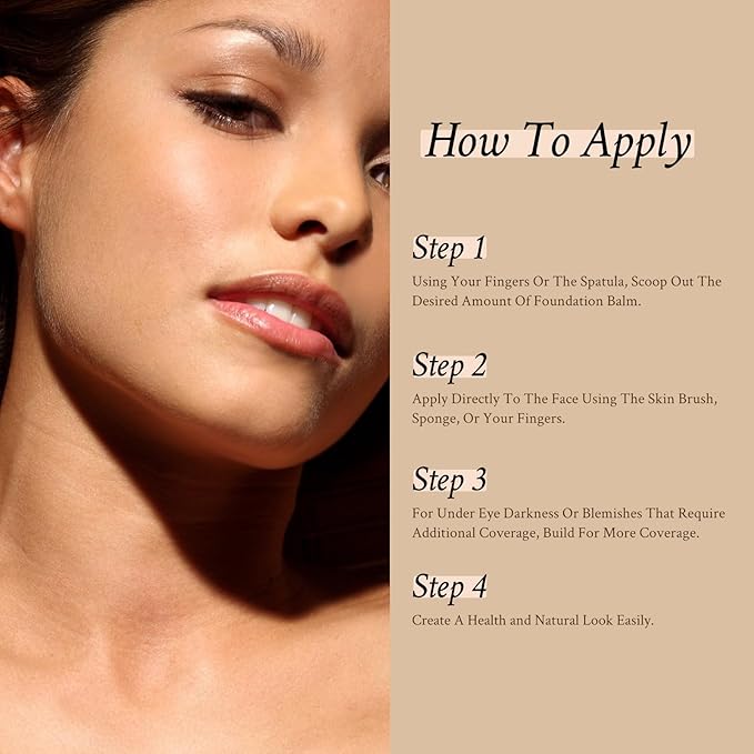 Foundation Balm, Matte Full Coverage Cream Foundation, Mature Skin Foundation, Creamy, Waterproof, Lightweight Face Makeup, 0.99 oz (BUFF BEIGE)-Velvo Beauty