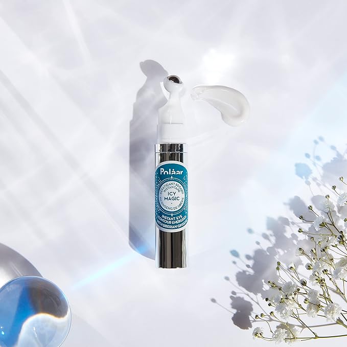 Polåar - Icy Magic Instant Eye Contour Energiser with Siberian Ginseng - Anti-Dark Circles & Puffiness- Decongesting Icy Ball - Fragrance-Free - 92% Natural, Vegan, Cruelty Free, Made in France - 0.4-Velvo Beauty