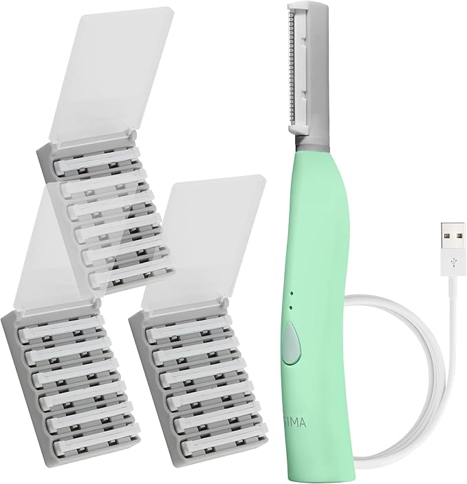 SPA SCIENCES - SIMA Patented Dermaplane Razor for Women Face – Painless 2-in-1 Facial Exfoliation & Peach Fuzz Hair Removal – Anti-Aging – 3 Speeds – Rechargeable – 19 Weeks Treatment-Velvo Beauty
