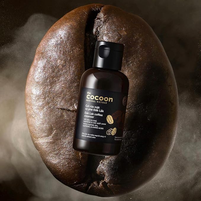 Cocoon Dak Lak Coffee Cleanser, Vegan Facial Cleanser Low PH, Daily Face Wash for All Skin Types, Gentle Makeup Remover, With Antioxidants for Glowing Skin & Less Visible Pores-Velvo Beauty