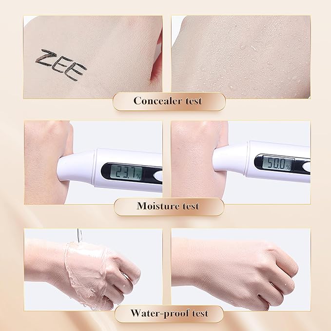 Mushroom Head Air Cushion CC Cream Foundation - Moisturizing & Long-Lasting BB Cream Concealer Makeup Base for All Skin Types, Brighten Long - Lasting Even Color Correcting Concealer (Buff Beige)-Velvo Beauty