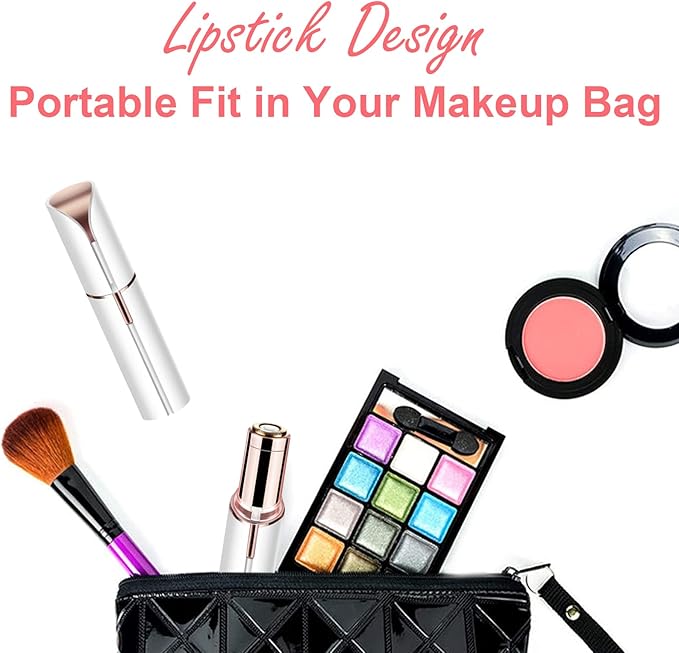 Facial Hair Removal for Women, Mini Hair Remover, Electric Razor Shaver Portable Bikini Epilator for Lips, Chin, Armpit, Peach Fuzz, Fingers, Neck, Cheek and USB Rechargeable (White)-Velvo Beauty