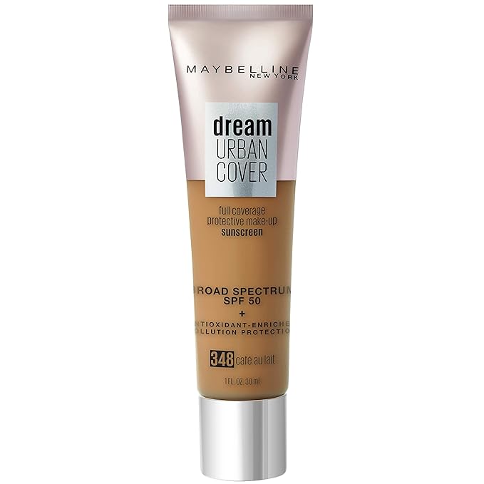 Maybelline Dream Urban Cover Flawless Coverage Foundation Makeup, SPF 50, Cafe Au Lait-Velvo Beauty